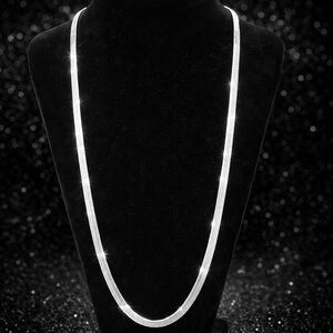 Diamond cut herringbone sterling silver necklace chain mens ladies statement QVC